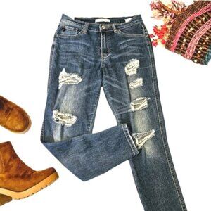 KanCan Women's Skinny Jeans Size 27 W27 Estilo Highly Distressed Blue Denim Work